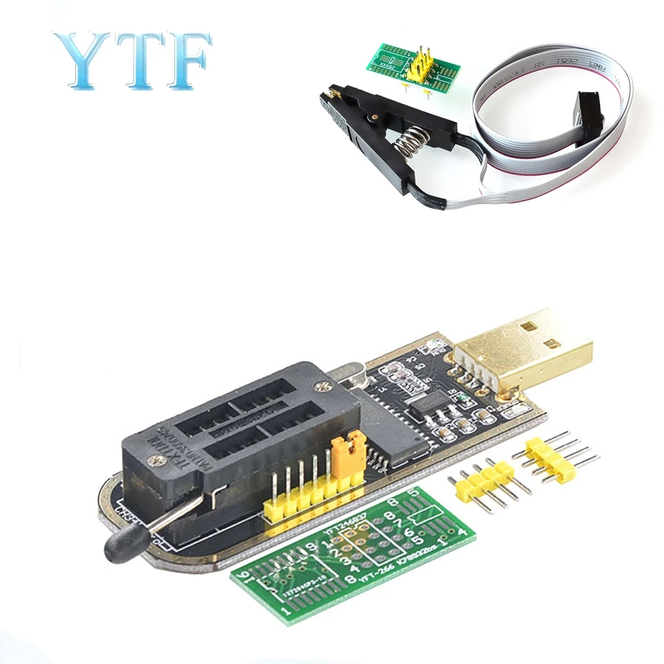 CH341A 24 25 серии EEPROM флэш-память биос USB программист модуль+ SOIC8 SOP8 тестовый зажим для EEPROM 93CXX/25CXX/24CXX - Color: White