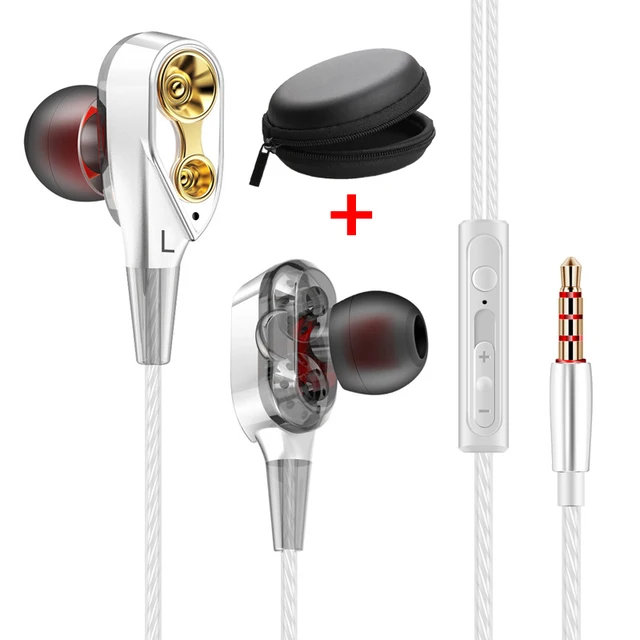 Vchicsoar R6 Wired Earphone For Phone Dual Driver HiFi Stereo Bass In