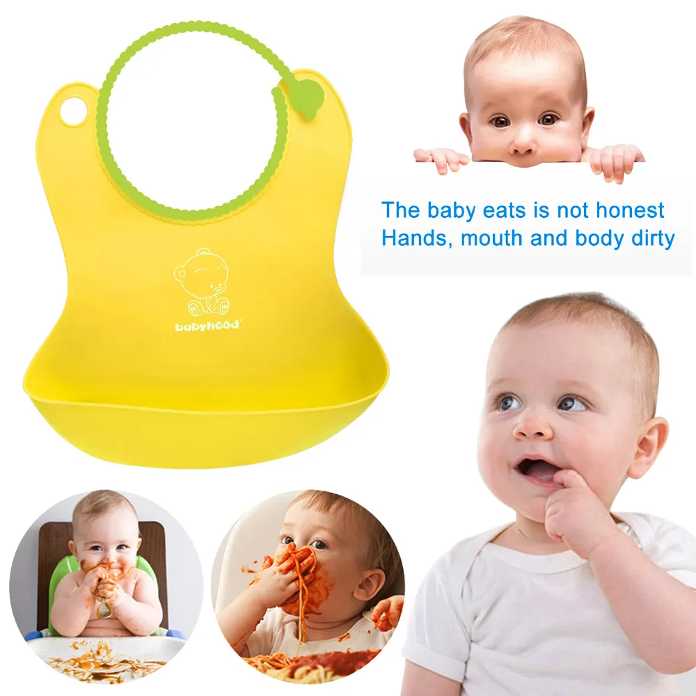 

2Pc/lot Attractive and health Baby Infants Kids Cute Silicone Baby Bibs Lunch Bibs Cute Waterproof bib bandana bibs baberos tow