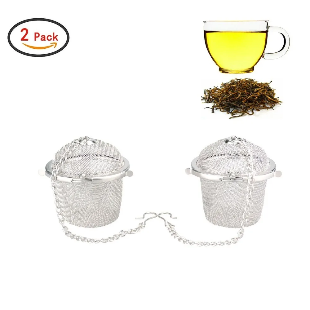 2 Pack Stainless Steel Mesh TeaSpoon Tea Bag Reusable Strainer filter