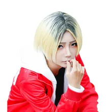 QC HSIU High Quality Anime Haikyuu!! Kenma Kozume Cosplay Wig short yellow Costume Play Wigs Halloween Costumes Hair