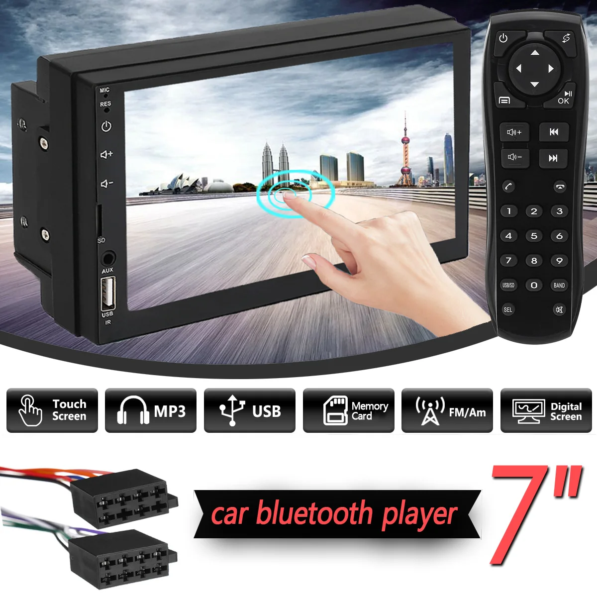 

2Din Multimidia 7'' bluetooth Auto Radio Music Video MP5 Player Car Mirror Link Autoradio Rear View Camera Steering wheel contro