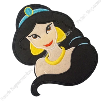 

7" PRINCESS Jasmine Girl Children day LARGE APPLIQUE CARTOON TV MOVIE SERIES Iron On Patch dress TRANSFER MOTIF Badge