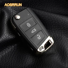 AOSRRUN Folding key base R logo modified For VW Volkswagen Golf 7 MK7 Skoda Octavia A7 2014 2015