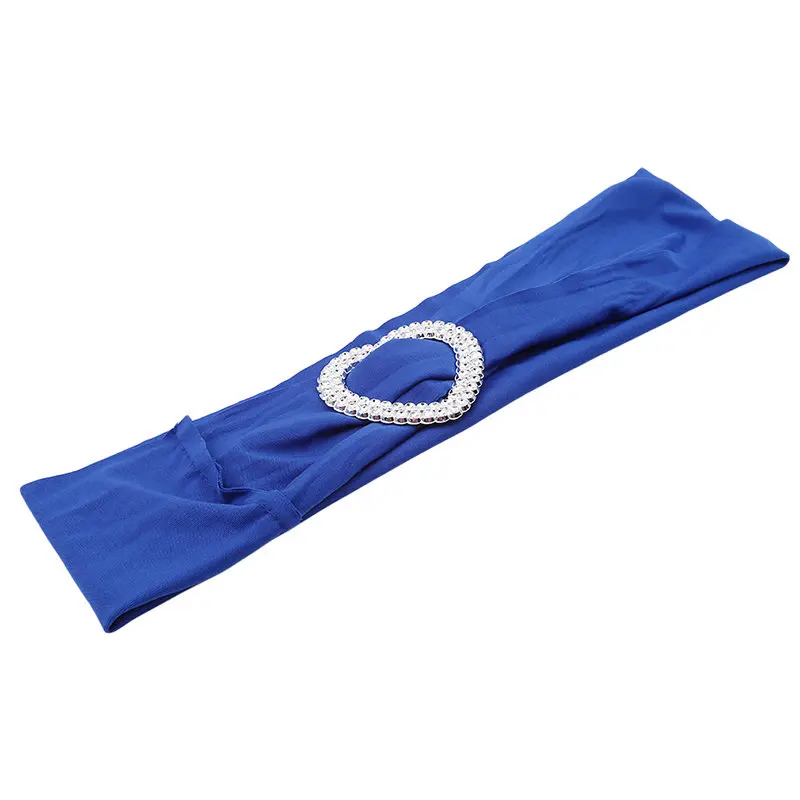 Королевский синий цвет спандекс пояс с пряжки в форме сердца Универсальный стул из лайкры Sash для свадебного украшения лайкра Группа галстук-бабочка - Цвет: blue