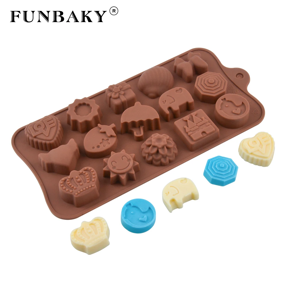 Силиконовая форма для шоколада FUNBAKY Smile круглая в виде короны животного