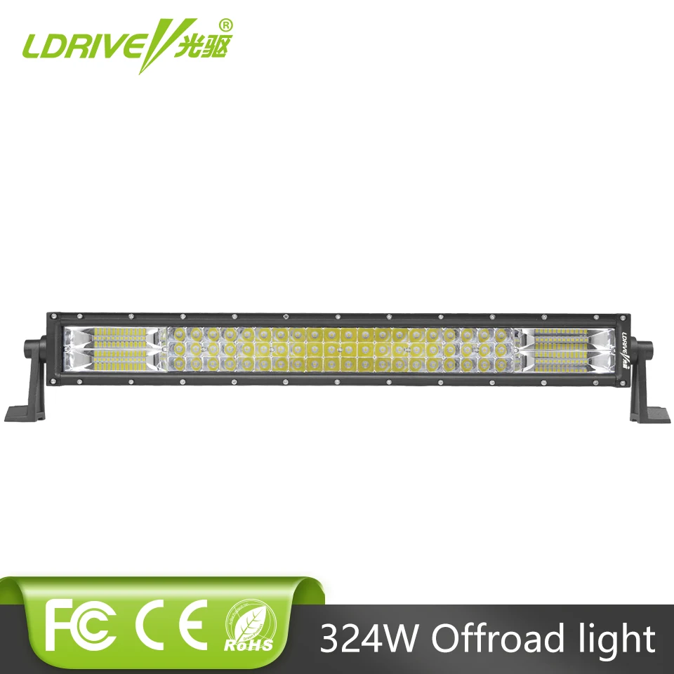 

LDRIVE 24" 324W Tri-Row LED Light Bar Offroad LED Work Light Spot Flood Combo Beam 4X4 4WD LED Bar 12V 24V for Jeep SUV Truck
