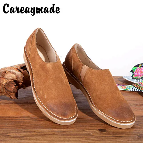 

Careaymade-2019 college pure handmade shoes vintage Genuine leather shoes Oxford shoe's British style shoes,Grey&Chestnut