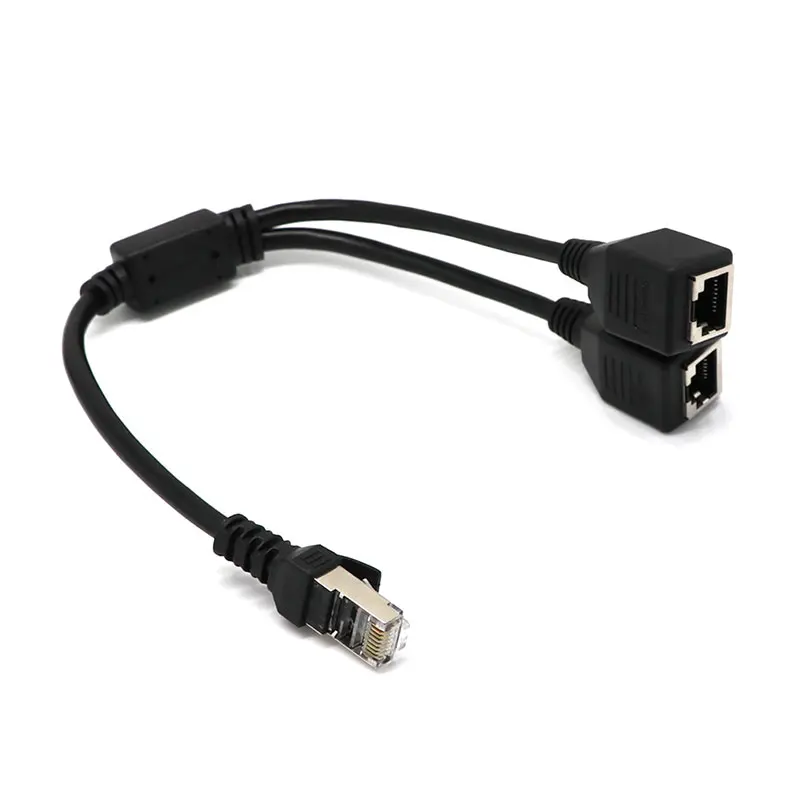 New Enhanced RJ45 Ethernet Y Splitter Adapter Cable 1 to 2 Port Switch Adapter Cord for CAT 5/CAT 6 LAN Ethernet GY88