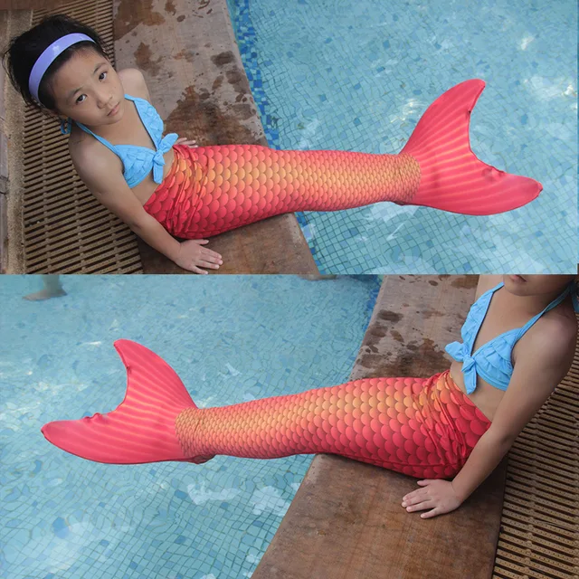 little children mermaid tails for swimming with monofin mermaid tail
