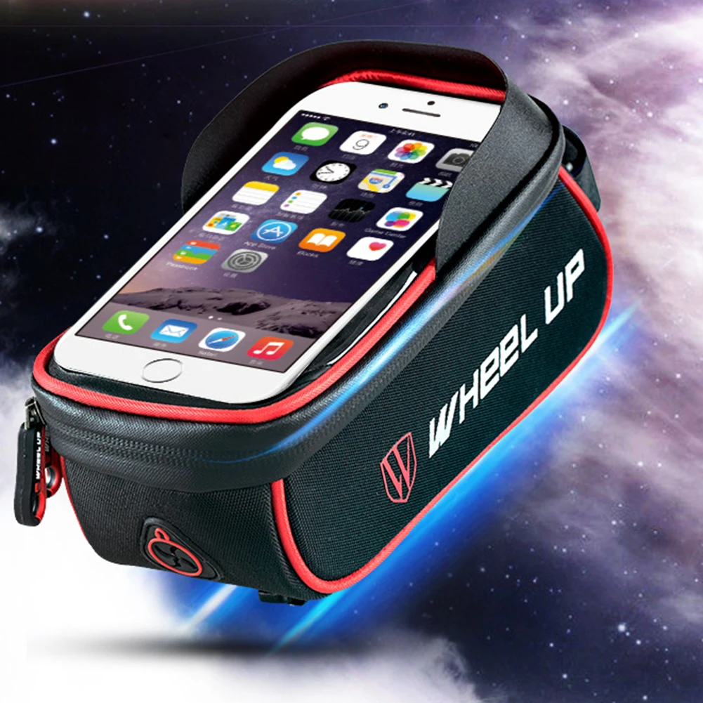 Cheap Waterproof Bicycle Bag Basket Pannier Frame Tube Handlebar Bag High Sensitive Touch Screen Double Zipper Cycling Bags 8