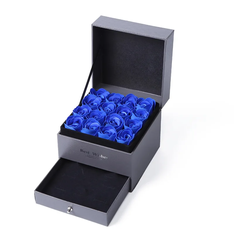 Ювелирное ожерелье особенная Подарочная коробка двойной выдвижной ящик мыло цветок Праздник подарок Рождественский подарок практичный - Цвет: C