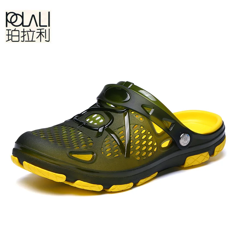 POLALI Gelee Schuhe 2018 Neue Sommer Männer Strand Sandalen Hohl Hausschuhe Männer Flip-Flops Unisex Alias Outdoor Sommer Chanclas
