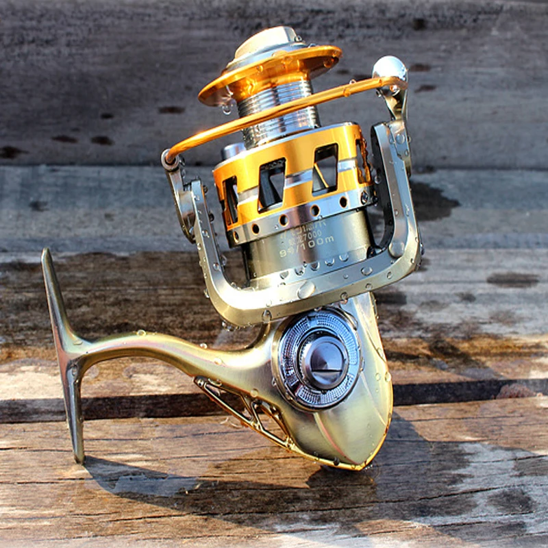 

2015 New gapless carp fishing reels all metal line cup long shot round spinning reel boats sea anchor rod carretilha pesca