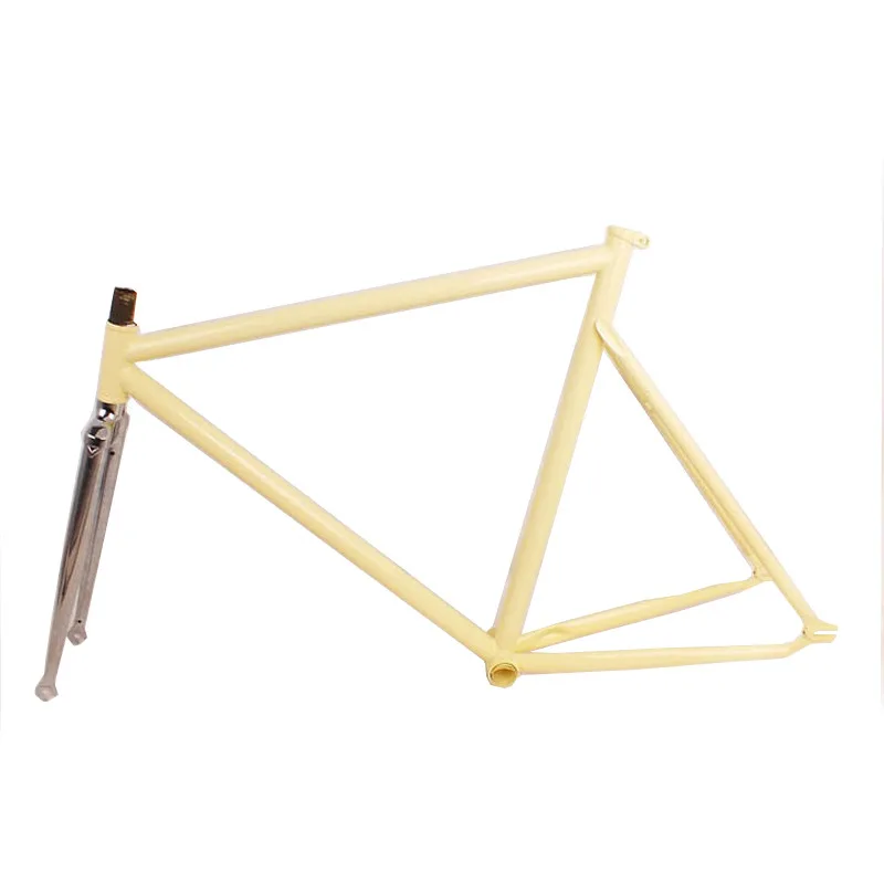 Discount Fixed Gear Bike frame 57cm steel bike frame restoring Gold plating road bike 700C frame Include seatpost ,stem ,BB 2 Discount Fixed Gear Bike frame 57cm steel bike frame restoring Gold plating road bike 700C frame Include seatpost ,stem ,BB 2