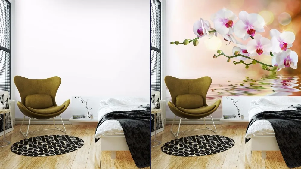 self-adhesive-wall-murals-styles-bedroom-white-orchids-on-water-with-drop