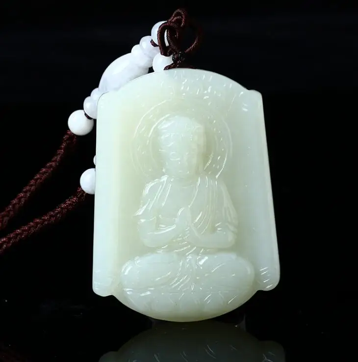 

Natural jadeite Eight patron saint pendant Vairocana bodhisattva Zodiac sheep monkey transshipment protective necklace pendant
