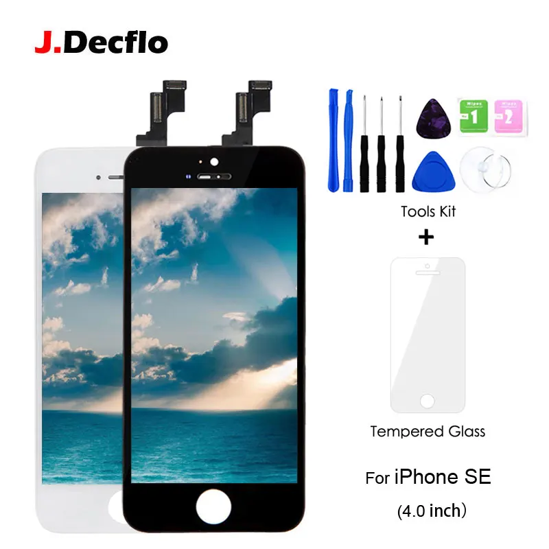 

For iPhone SE LCD Display Touch Screen Digitizer Assembly Replacement With Repair Tools + Tempered Glass 100% Tested Grade AAA