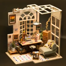 Новая сборка DIY Миниатюрные домики подарок к Рождеству модель ручной работы с лампой DIY сборка модели игрушки с угловым сердцем