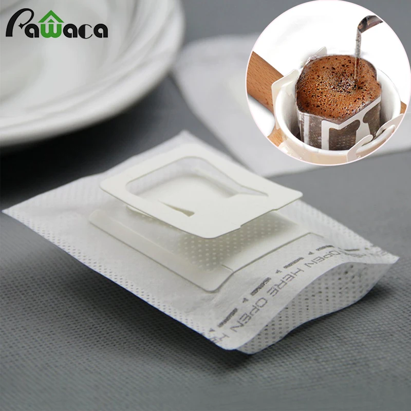 

50Pcs/Lot Hanging Ear Drip Coffee Filter Paper Bags Cup Holder Coffee Paper Filter Tea Coffee Makers for Travel/Home/Office Use