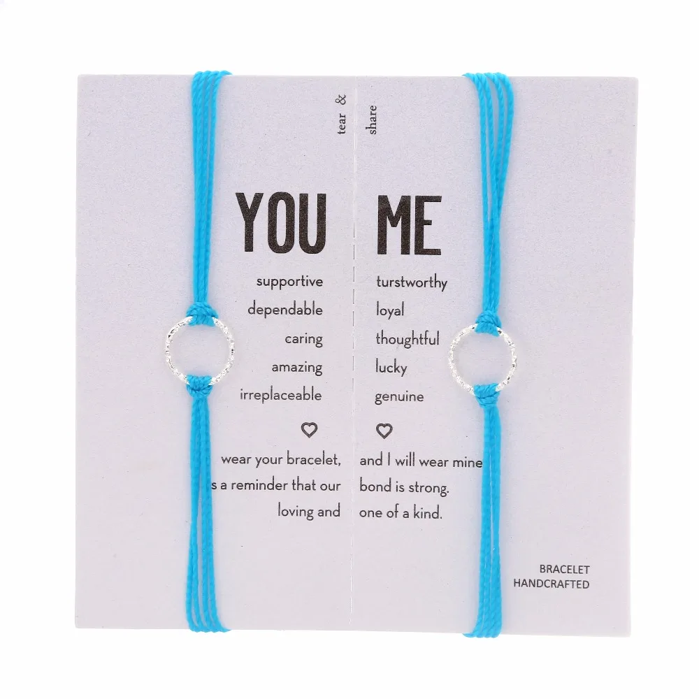 

2018 Hot Selling Friendship Circle 5 Color Rope Bracelet Set Fashion Adjustable Bracelet Best Friend Women Jewelry