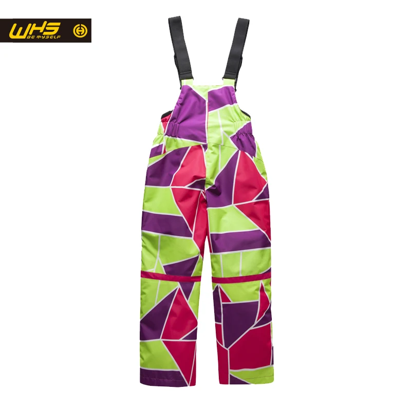 WHS/лыжные штаны для девочек; Детские лыжные брюки; водонепроницаемые брюки; ветрозащитные зимние брюки для детей 4-16 лет