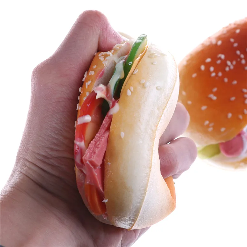Мягкий гамбургер Kawaii Hot Dog сжатие торта эластичный Шарм милый ремешок для хлеба