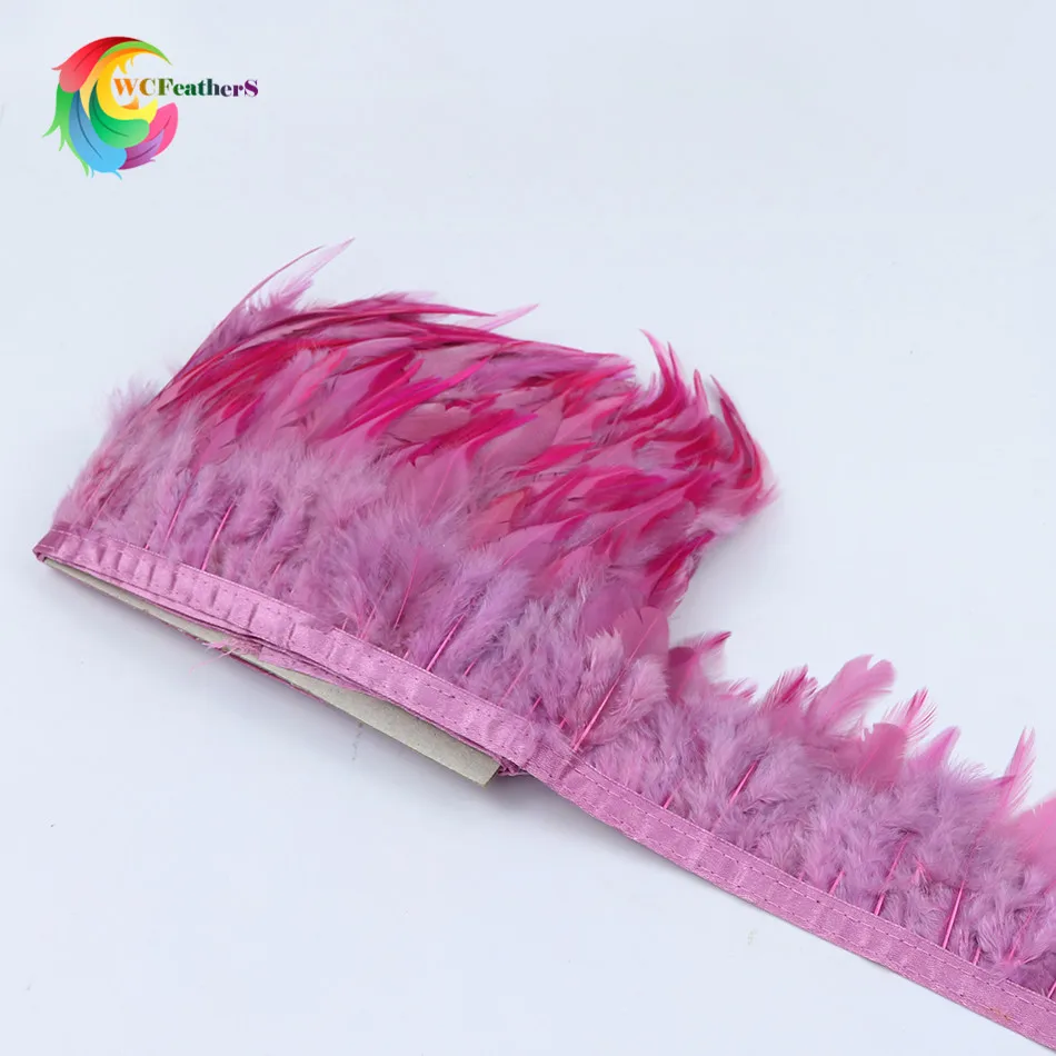 

1meter Multicolor Chicken Rooster Feather Trim Strip 8-10cm for Wedding Dress Skirt Party Clothing Decoration & DIY Craft Making