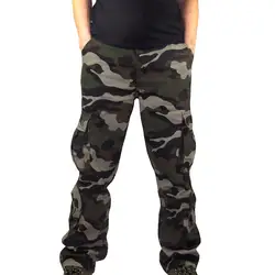 Для мужчин с Jogger осень карандашный гаремный брюки мужские Камуфлированные штаны, милитари брюки комбинезоны с карманами Брюки Карго
