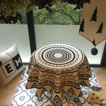 

Pineapple simple black and white table cloth coffee table round tablecloth