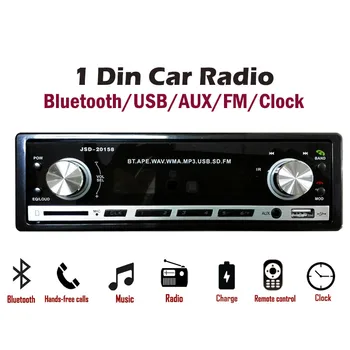 

MP3 Player 1 Din Car Radio Bluetooth Hands Free Calls USB AUX FM Remote Control Clock Radios Music Stereo Autoradio