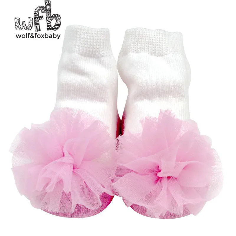 Retail 0 2 years baby pure color lace sunglasses socks girl cotton