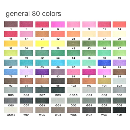 Улучшенный двойной головкой фломастер на масляной основе 60/80/120/160/218 Цвета 1/5 мм на спиртовой основе чернила маркер для рисования для студентов и дизайнер - Цвет: 80 colors standard