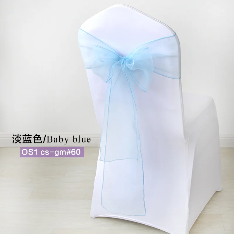Organza Chair Sash Bows For Wedding Banquet Party Decor Events Navy Blue 50