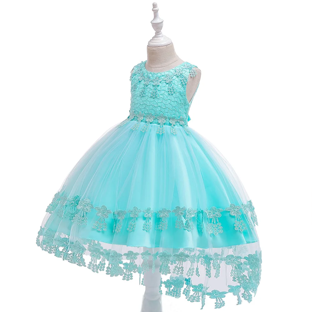 Lush Бисер Детские платья для девочек цветочные аппликации Праздничное платье для девочек Вышивка Свадебное бальное платье, платье принцессы Vestido для девочек - Цвет: T5039GR