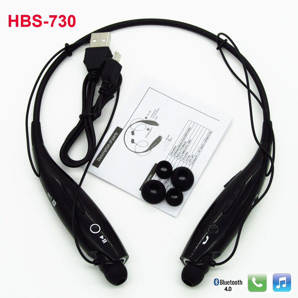 

Bluetooth earphone headphone HBS730 wireless mobile music Bluetooth handsfree Headset For iPhone Samsung HTC Smartphone MP3