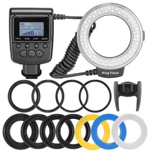Nouveau 48 pcs RF-550D Macro LED Flash Annulaire Lumière et Flash Diffuseurs pour NIKON Canon Olympus Sony (HDMI) DSLR caméras