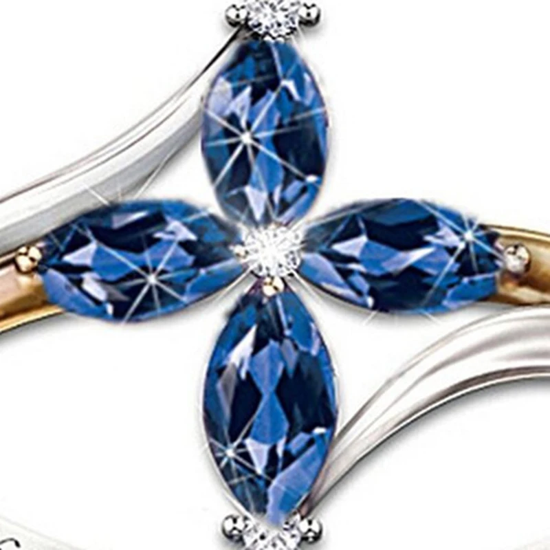Женские синие фиолетовые кольца с большим камнем, цветы, крест, циркон, серебряное кольцо, обручальные ювелирные изделия, подарки для девушки