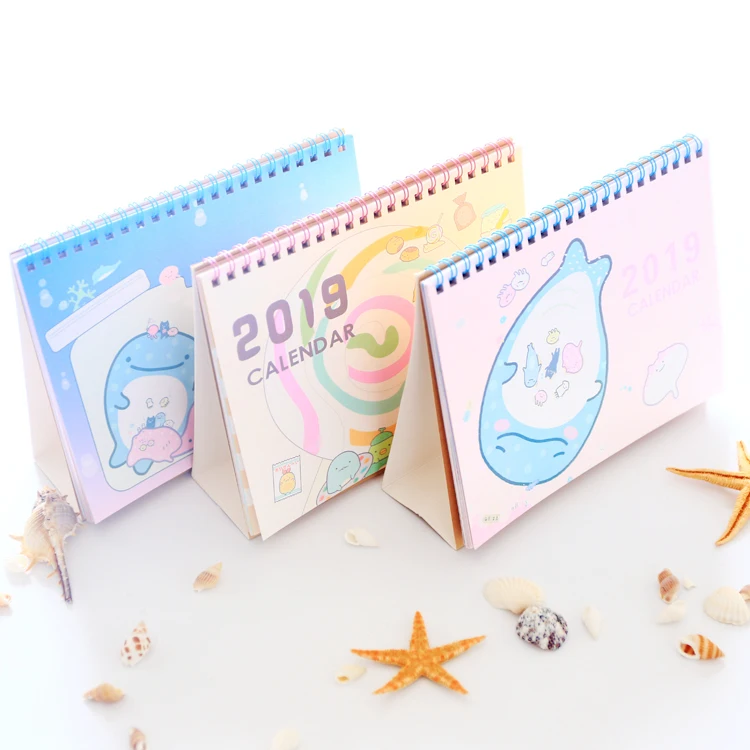 Милый мультфильм Sumikko urashi Whale стоящий 2019 настольный календарь чтобы сделать