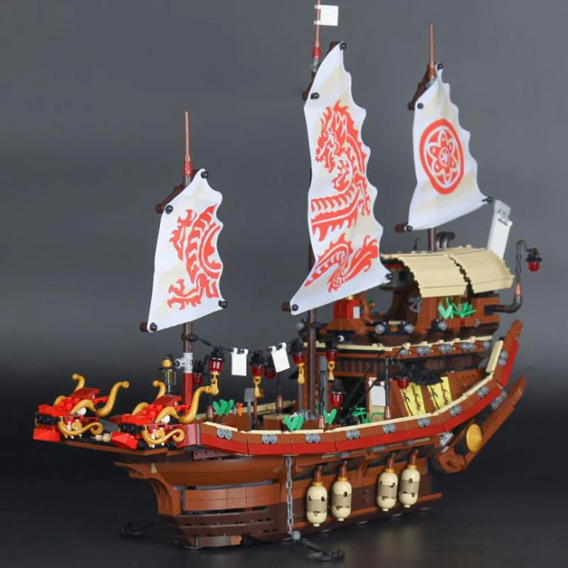 

06057 Pirate ship building blocks Ninja Destiny's Bounty Ship 2455Pcs Bricks Ninja Movie Boat Model Building Blocks Toys