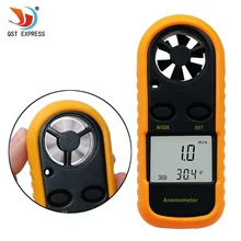 Digital-Anemometer 0-30 mt/s Wind Geschwindigkeit Meter-10 ~ 45C Temperatur Tester Anemometro mit Lcd-hintergrundbeleuchtung Display