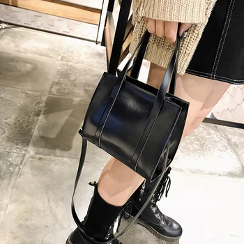 

Spring and summer new tide women's bag solid color handbag style retro oil leather shoulder bag simple atmospheri