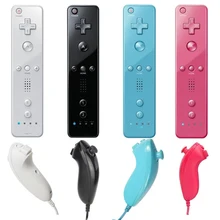 20 шт./лот пульт ДУ и Nunchuk контроллер комбо Встроенный MOTION PLUS для wii контроллер MotionPlus с силиконовый чехол