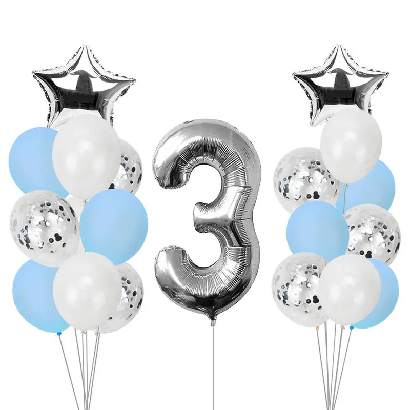 3 года День рождения воздушные шары вечерние украшения 3 я три мальчик девочка баннер номер 3 воздушный шар из фольги звезда балон третий овсянка гирлянда