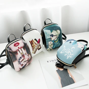 

2019 New Mini Fashion Backpack For Women Girls Pattern Rucksack Lady's ell hone Bag Shoulder Travel bag Small Bags