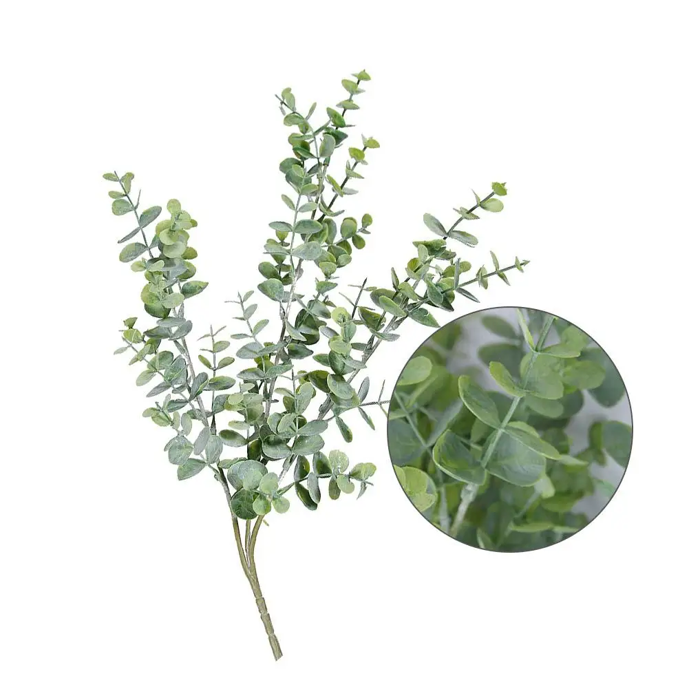 

Hot 1Pc Artificial Eucalyptus Leaf 3 Branches Plant for DIY Wedding Party Home Decor Artificial Eucalyptus