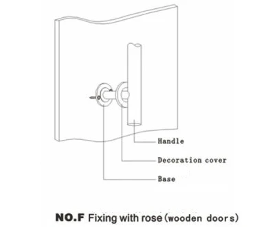 NO.F Single Handle Face Fixing with rose(only for wooden door)