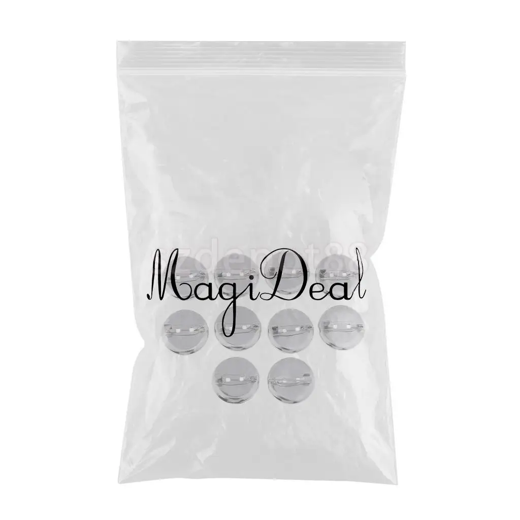 10 Pcs Blank Pin-Back Button Sets Brooch Base Pins Brooch Finding DIY Base Clip Badge Making Base with Pin Safe Design
