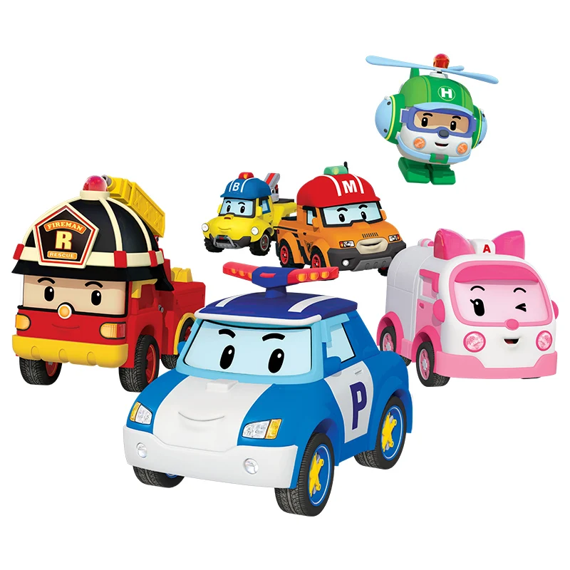 Robocar Poli 1 шт. без оригинальной упаковки робот-трансформер полицейский автомобиль Рой пожарная машина фигурка игрушки из сплава для детей