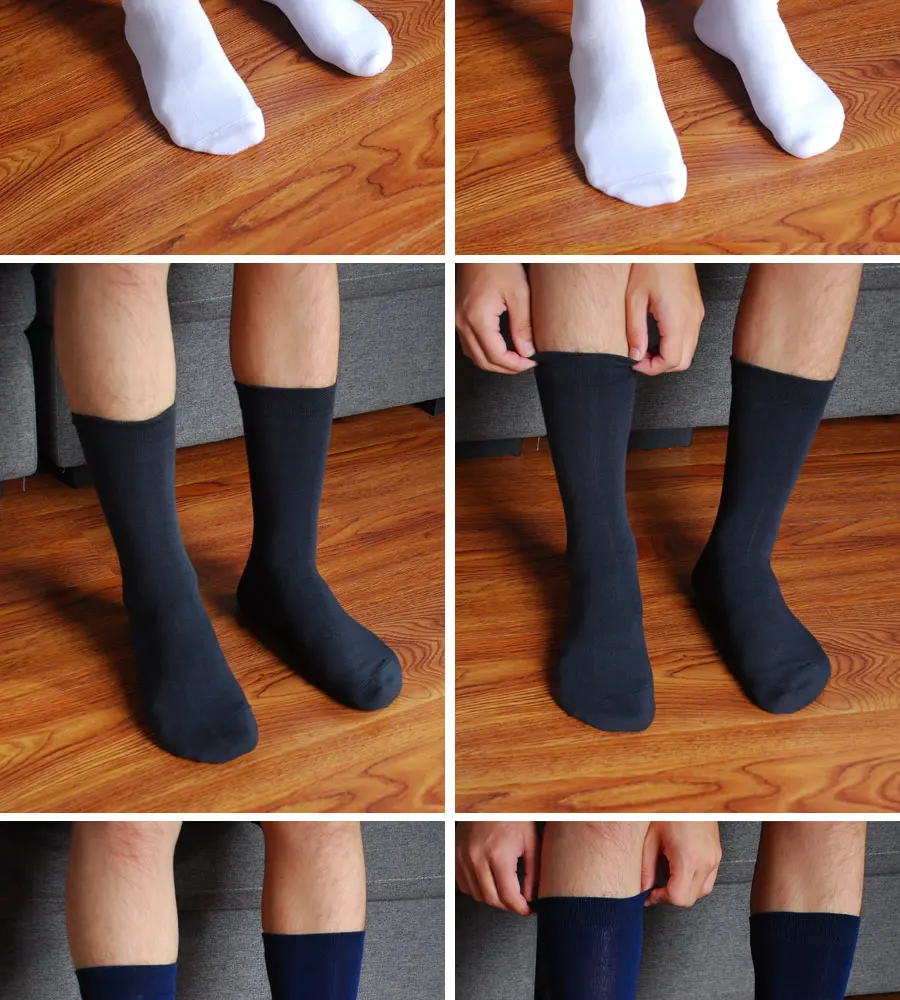 LIONZONE 8 пар/лот фирменные мужские носки Длинные EUR41-47 мягкие теплые деловые мужские носки бамбуковые носки без запаха+ Бесплатный подарок